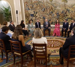 Sus Majestades los Reyes durante la audiencia