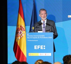 Su Majestad el Rey en su intervención en la entrega de los Premios Internacionales “Rey de España” de Periodismo 2026