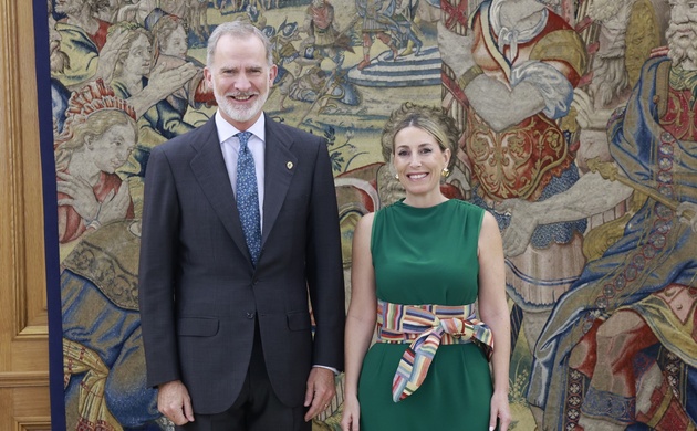 Encuentro de Su Majestad el Rey con la presidenta de la Junta de Extremadura, María Guardiola Martín