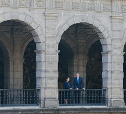 El Rey y la presidenta Claudia Sheinbaum en un momento del recorrido que realizaron por el Palacio Nacional