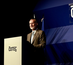 Su Majestad el Rey durante su intervención en el acto anual de Cotec 2026