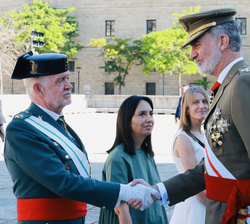 Su Majestad el Rey recibe el saludo del director Adjunto Operativo de la Dirección General de la Guardia Civil, Manuel Llamas