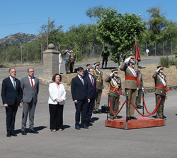 Su Majestad el Rey durante la interpretación del Himno Nacional