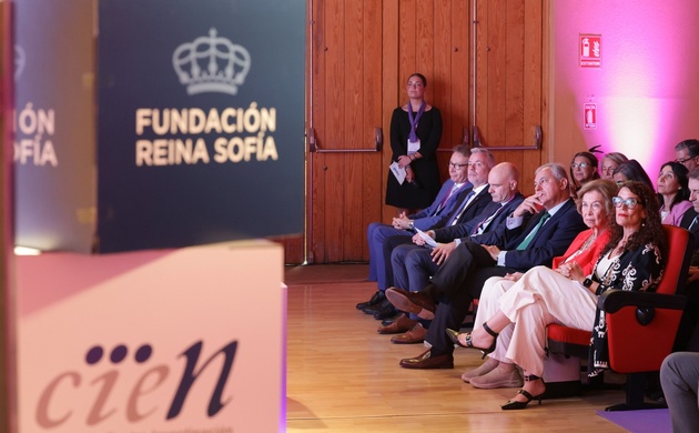 Su Majestad la Reina Doña Sofía en un momento durante el acto de inauguración del Congreso Internacional sobre Enfermedades Neurodegenerativas