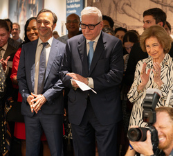 Su Majestad la Reina Doña Sofía durante la presentación de la exposición “Spain, Spanish America and the Atlantic World in an Age of Revolution&