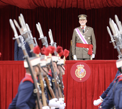 Don Felipe en un momento del desfile militar.