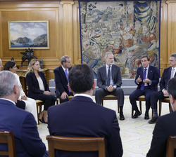 Don Felipe durante la intervención del Alcalde de Madrid, José Luis Rodríguez-Almeida