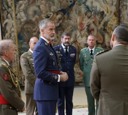 Su Majestad el Rey durante un momento en la audiencia