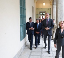 Su Majestad el Rey en el Palacio Real de La Granja de San Ildefonso, trass su llegada