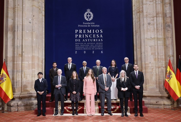 Su Alteza Real la Princesa de Asturias junto a los galardonados con los “Premios Princesa de Asturias 2026”