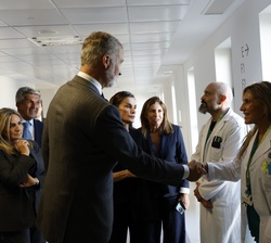 Los Reyes saludan al personal sanitario