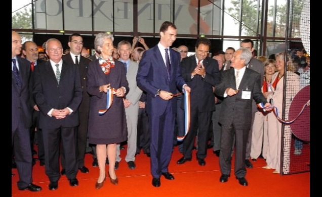 Don Felipe y la ministra de Comercio francesa, Christine Lagarde, en la inauguración de la XIII edición de Vinexpo