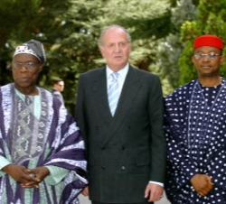El Rey con el presidente de Nigeria