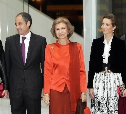 S.M. la Reina, los Duques de Lugo y S.A.R. la Infanta Doña Cristina a la llegada al Palau