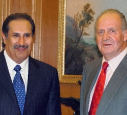 Don Juan Carlos con el Jeque Hamad bin Jassin bin Jabr Al-Thani