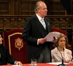 Don Juan Carlos, durante su discurso