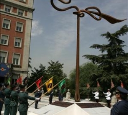 Vista general del monumento inaugurado en homenaje a los 123 militares fallecidos en misiones de paz en el exterior.