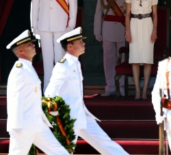 Los Príncipes de Asturias, durante el Acto de Homenaje a quienes dieron su vida por España