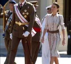 Los Príncipes de Asturias, durante el acto