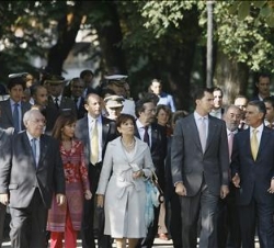 Su Alteza Real el Príncipe de Asturias, el Presidente de la República Portuguesa, la Señora de Cavaco Silva y el presidente del Principado de Asturias