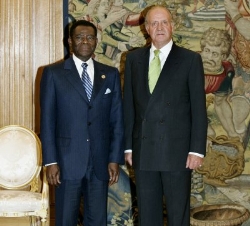 Su Majestad el Rey y el Presidente de Guinea Ecuatorial, el Excmo. Sr. Teodoro Obiang Nguema