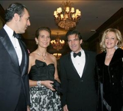 Los Duques de Lugo con los actores Antonio Banderas y Melanie Griffith