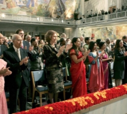Doña Sofía asistió a la entrega del Premio Nobel de la Paz
