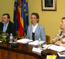 Su Alteza Real, junto a los secretarios de Estado para el Deporte y de Servicios Sociales, Familias y Discapacidad, Jaime Lissavetzky y Amparo Valcarc